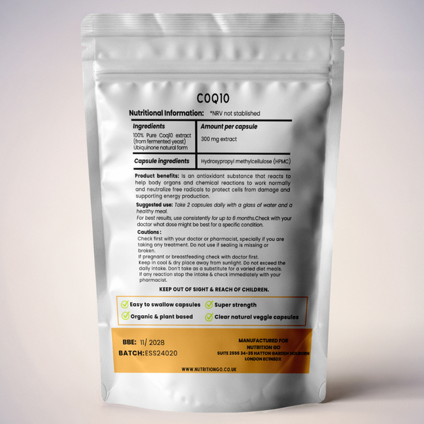 CoQ10 coenzyme supplement capsules