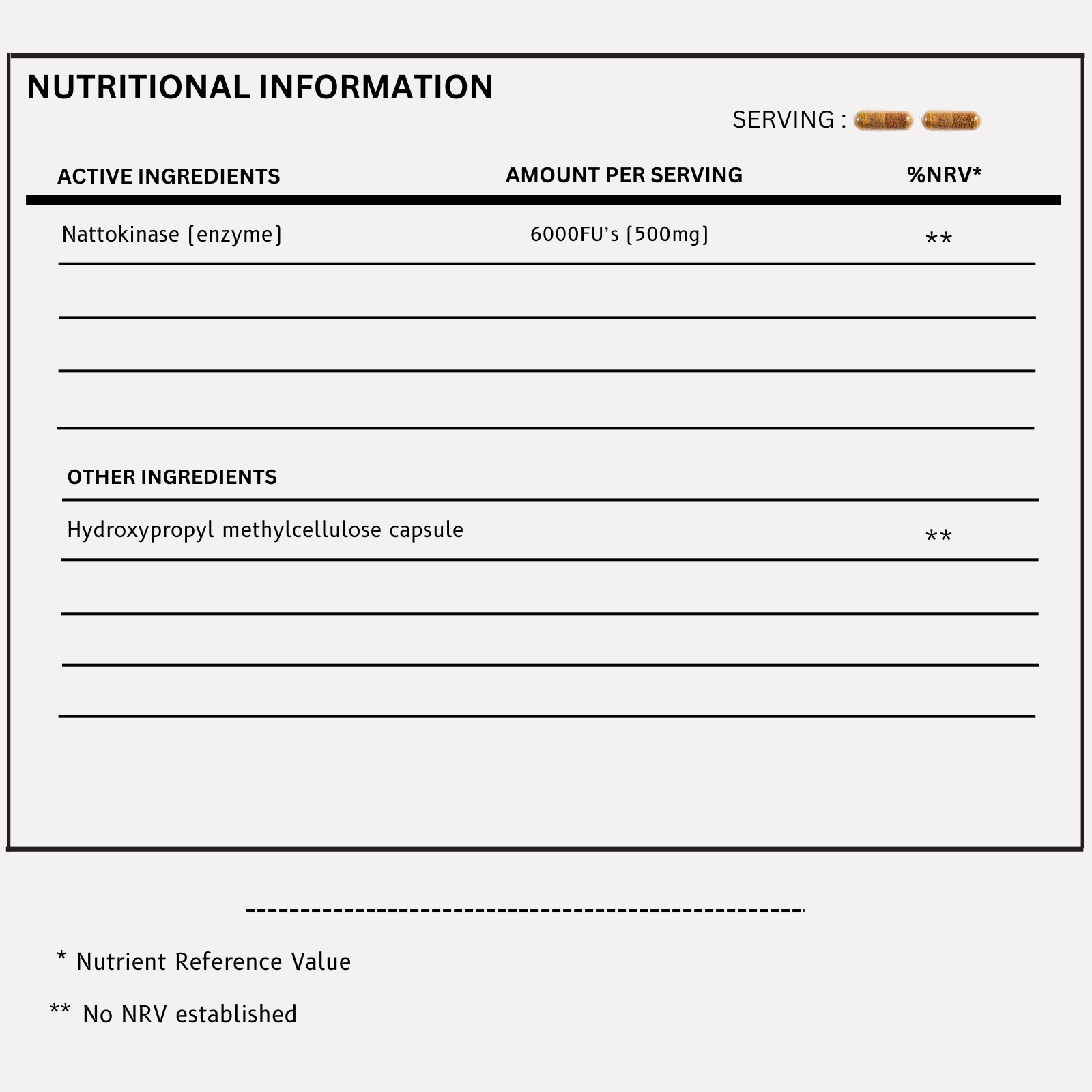 nattokinase nutritional information 